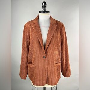 💚 2895. Brown Corduroy Blazer Jacket
